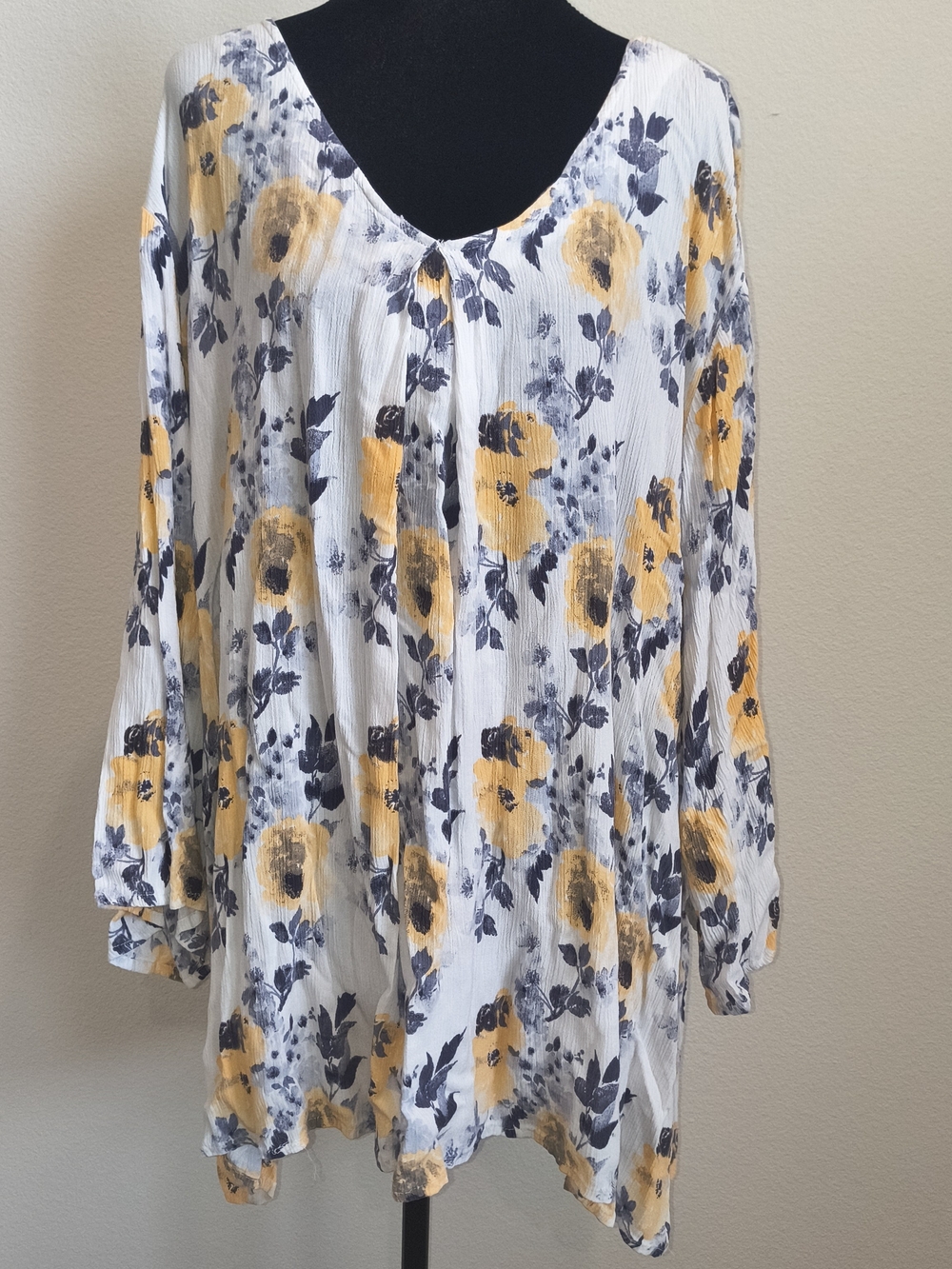 NorthStyle White Tunic with Yellow Floral Print